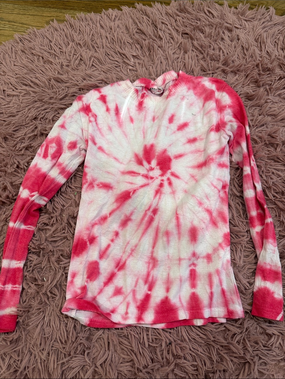 Pink & White Tie-Dye Long shirt